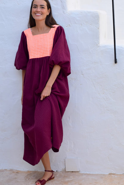 VESTIDO SIMONETA - GRANATE (PREORDER 13 ABRIL)