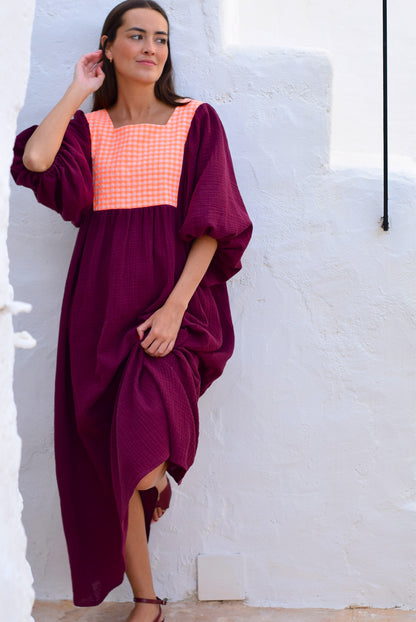 VESTIDO SIMONETA - GRANATE (PREORDER 13 ABRIL)