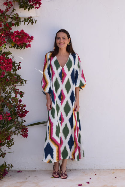 VESTIDO EUGENIA - IKAT COLORES - PREORDER 27 ABRIL