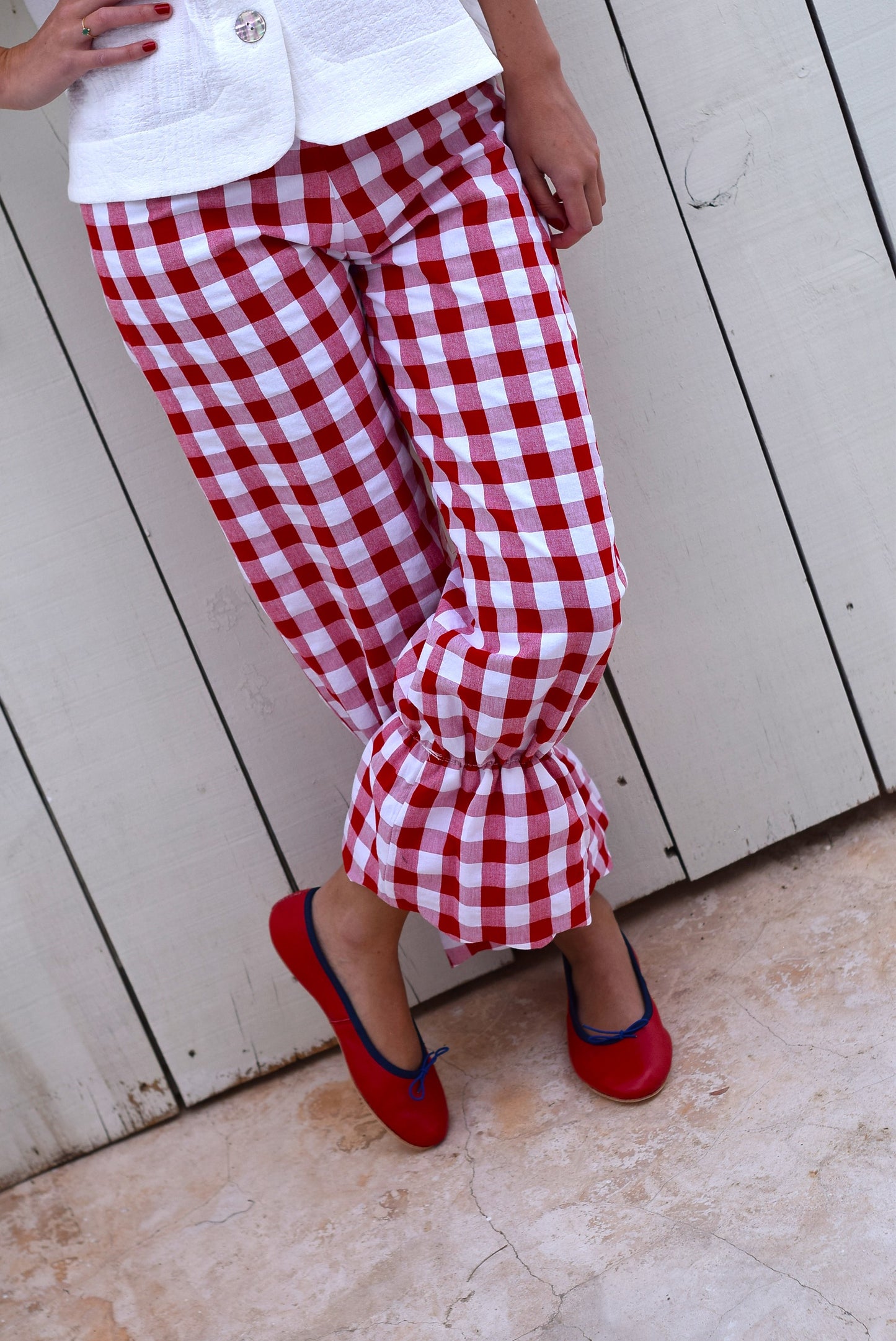PANTALONES LOLA - VICHY ROJO - PREORDER 4 JUNIO