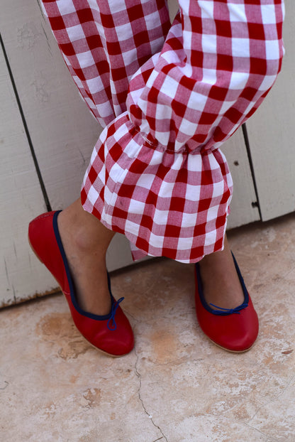PANTALONES LOLA - VICHY ROJO - PREORDER 4 JUNIO