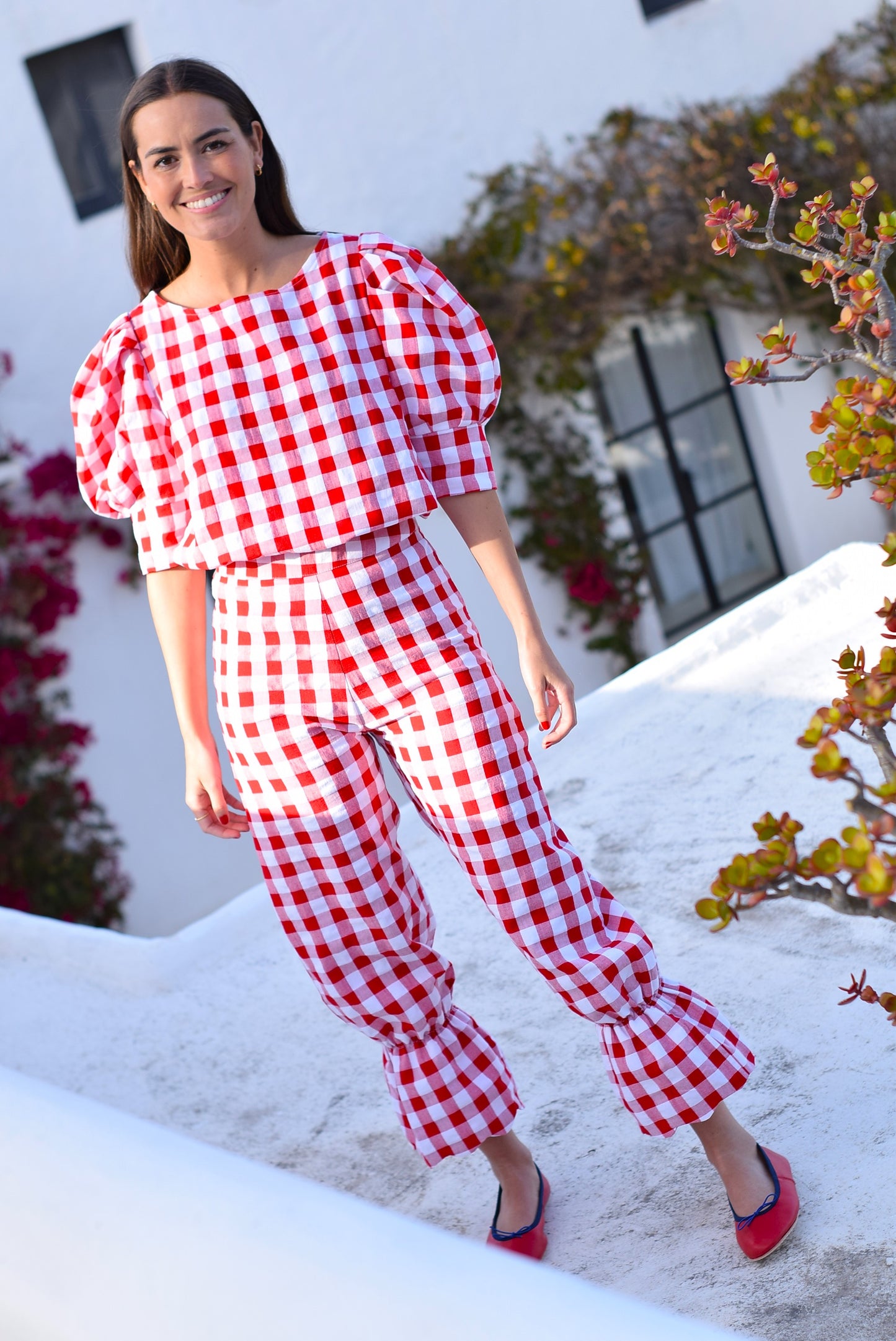 BLUSA FERNANDA - VICHY ROJO - PREORDER 4 JUNIO