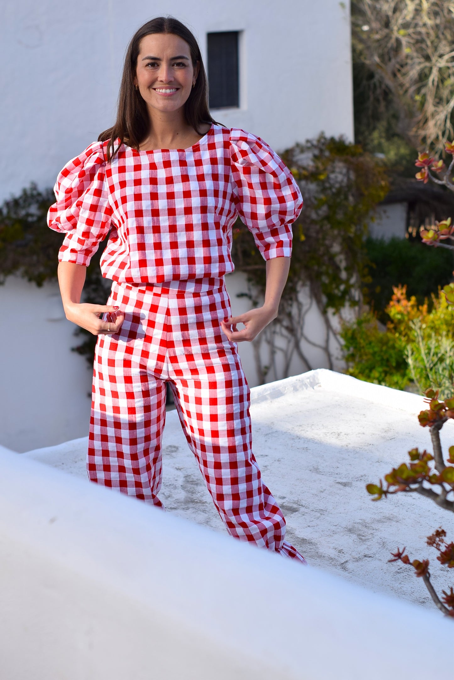 BLUSA FERNANDA - VICHY ROJO - PREORDER 4 JUNIO
