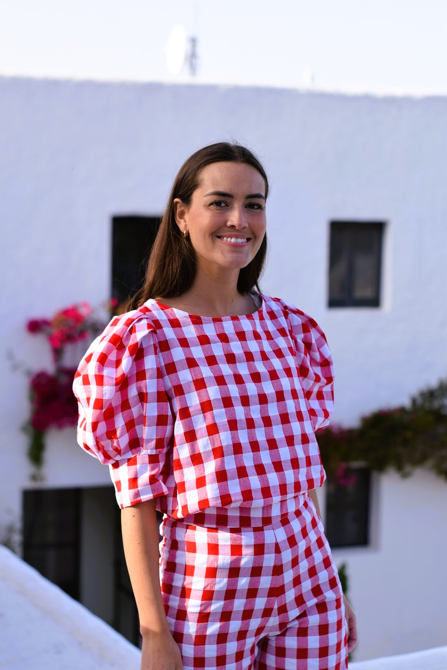 BLUSA FERNANDA - VICHY ROJO - PREORDER 4 JUNIO