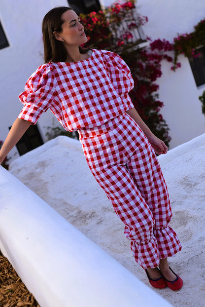 BLUSA FERNANDA - VICHY ROJO - PREORDER 4 JUNIO