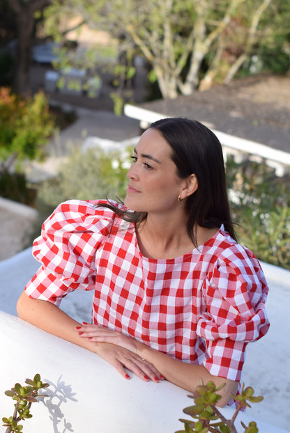 BLUSA FERNANDA - VICHY ROJO - PREORDER 4 JUNIO