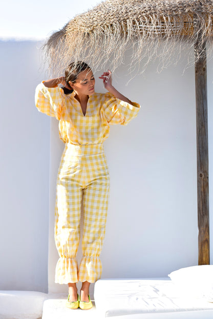 BLUSA CLAUDIA - VICHY AMARILLO - PREORDER 22 DE MAYO