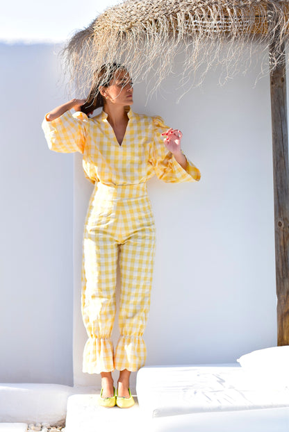 BLUSA CLAUDIA - VICHY AMARILLO - PREORDER 22 DE MAYO