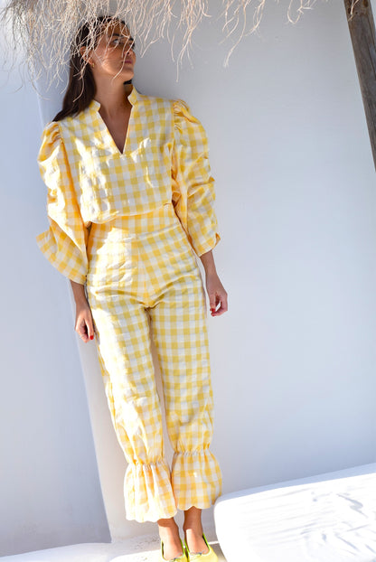 BLUSA CLAUDIA - VICHY AMARILLO - PREORDER 22 DE MAYO