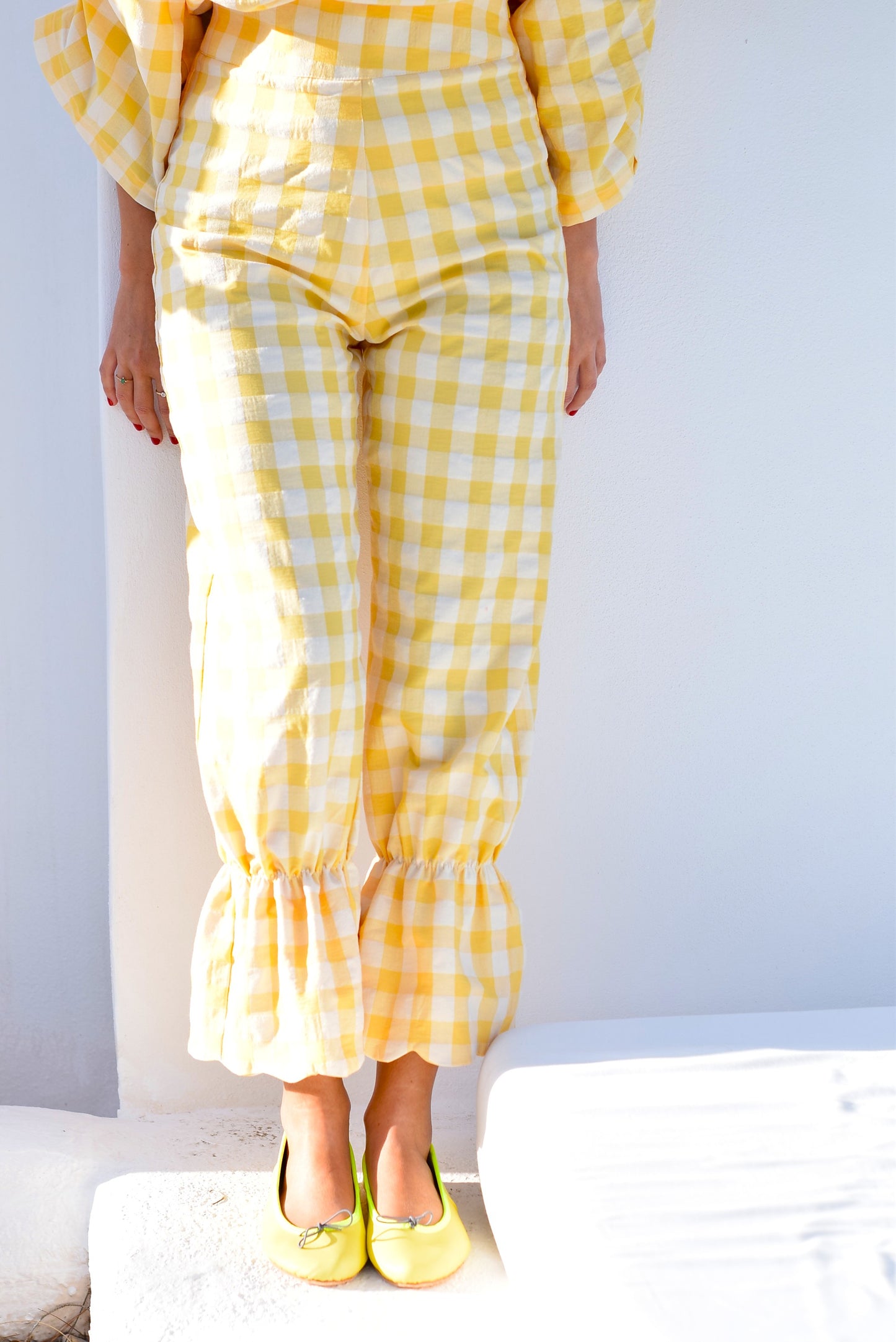 PANTALONES LOLA - VICHY AMARILLO- PREORDER 22 DE MAYO