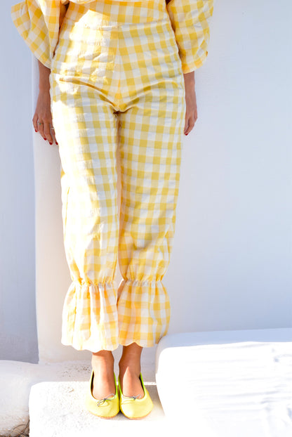 PANTALONES LOLA - VICHY AMARILLO- PREORDER 22 DE MAYO