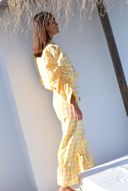 BLUSA CLAUDIA - VICHY AMARILLO - PREORDER 22 DE MAYO