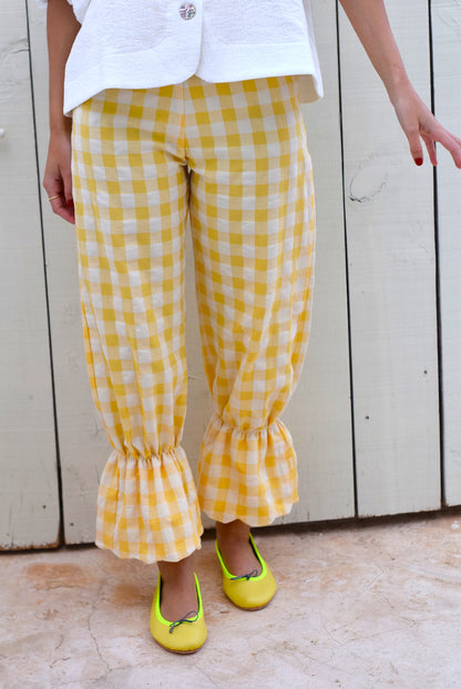 PANTALONES LOLA - VICHY AMARILLO- PREORDER 22 DE MAYO
