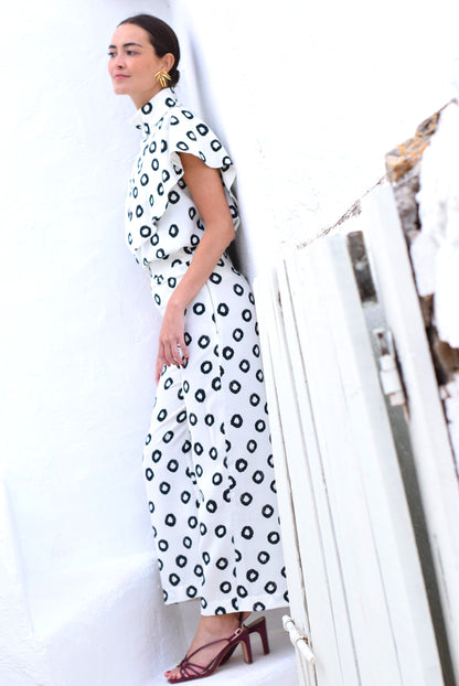 PANTALONES SOL -  LUNARES NEGROS -