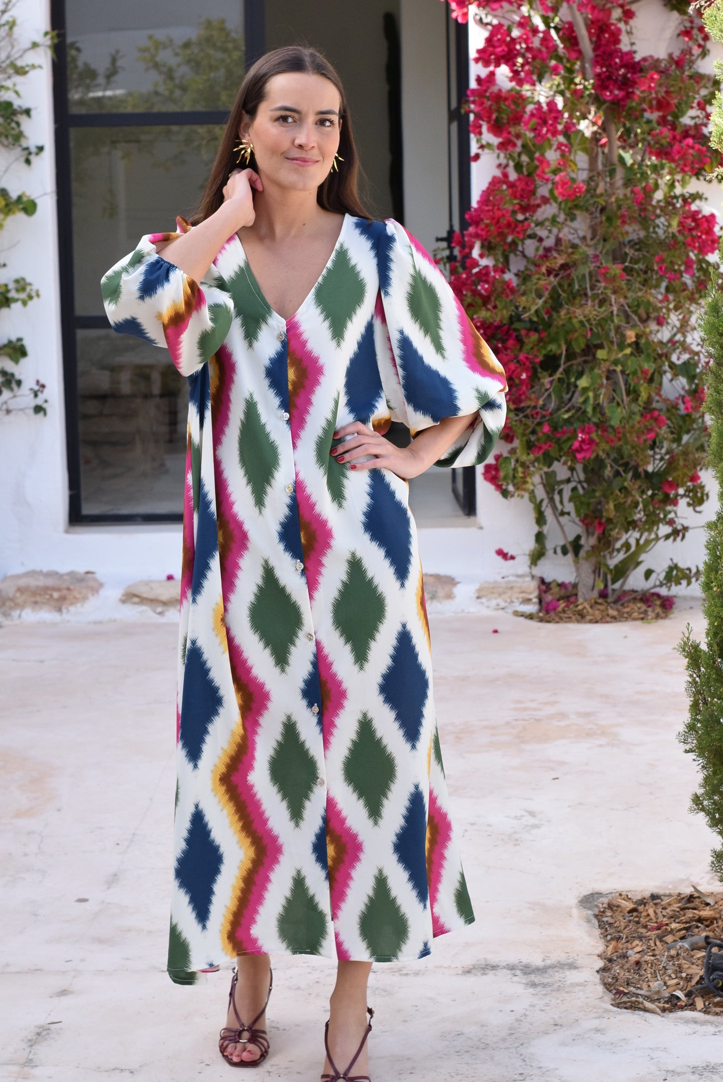 VESTIDO EUGENIA - IKAT COLORES - PREORDER 27 ABRIL