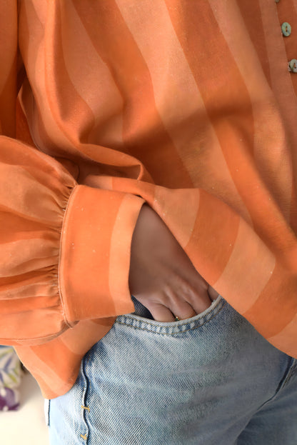 BLUSA ISABELA - RAYAS PAPAYA