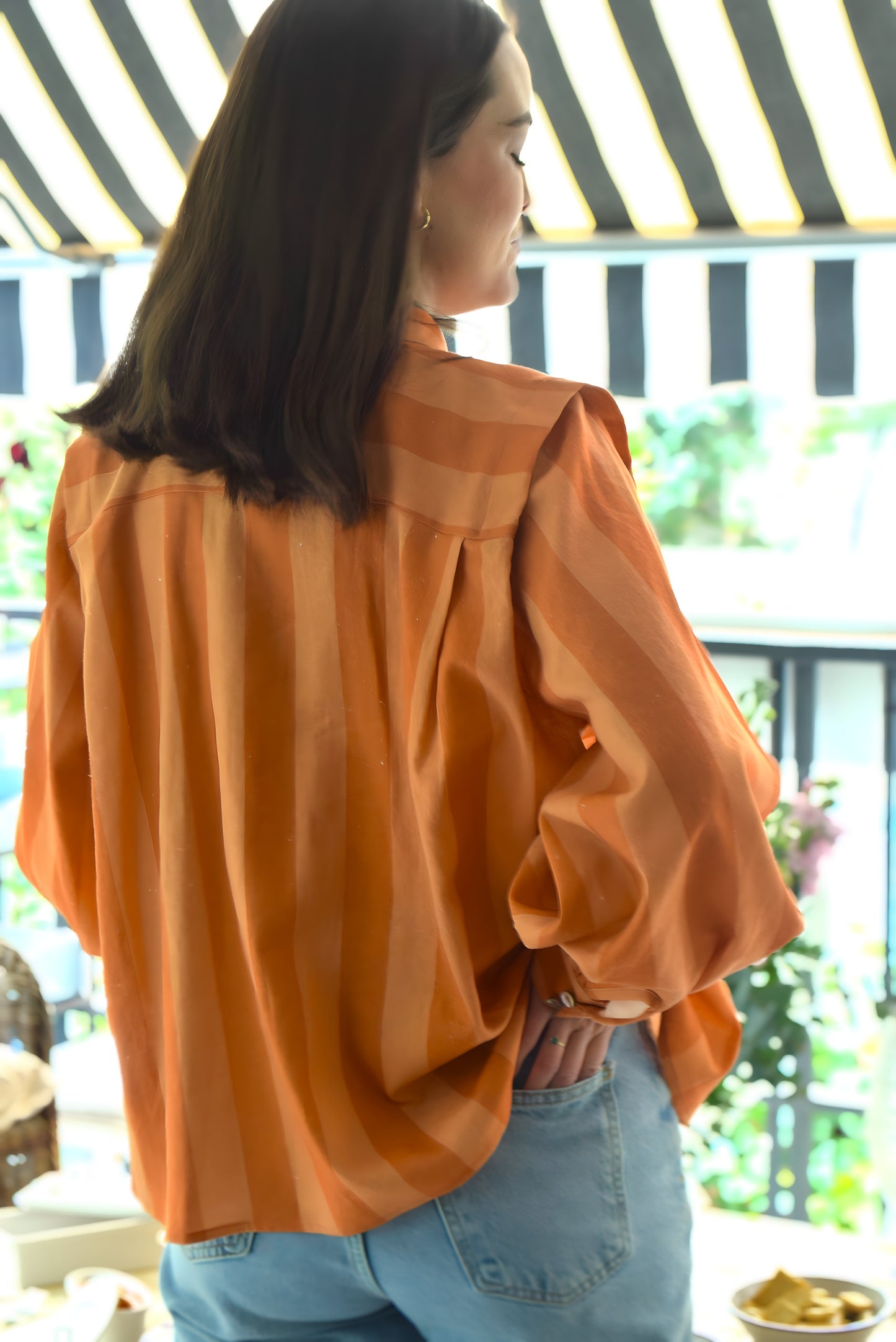 BLUSA ISABELA - RAYAS PAPAYA
