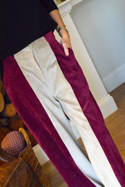 PANTALONES ITZIAR - BICOLOR GRANATE Y BEIGE - PREORDER 14 NOVIEMBRE