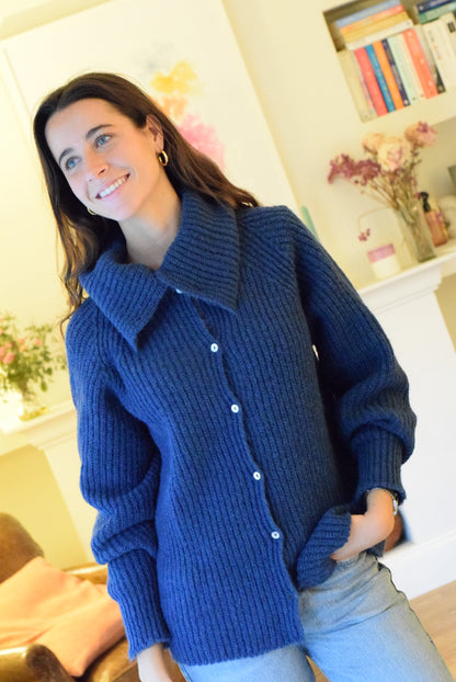 CHAQUETA MARTINA LANA - AZUL NAVY -