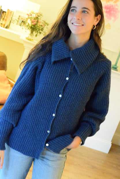 CHAQUETA MARTINA LANA - AZUL NAVY -