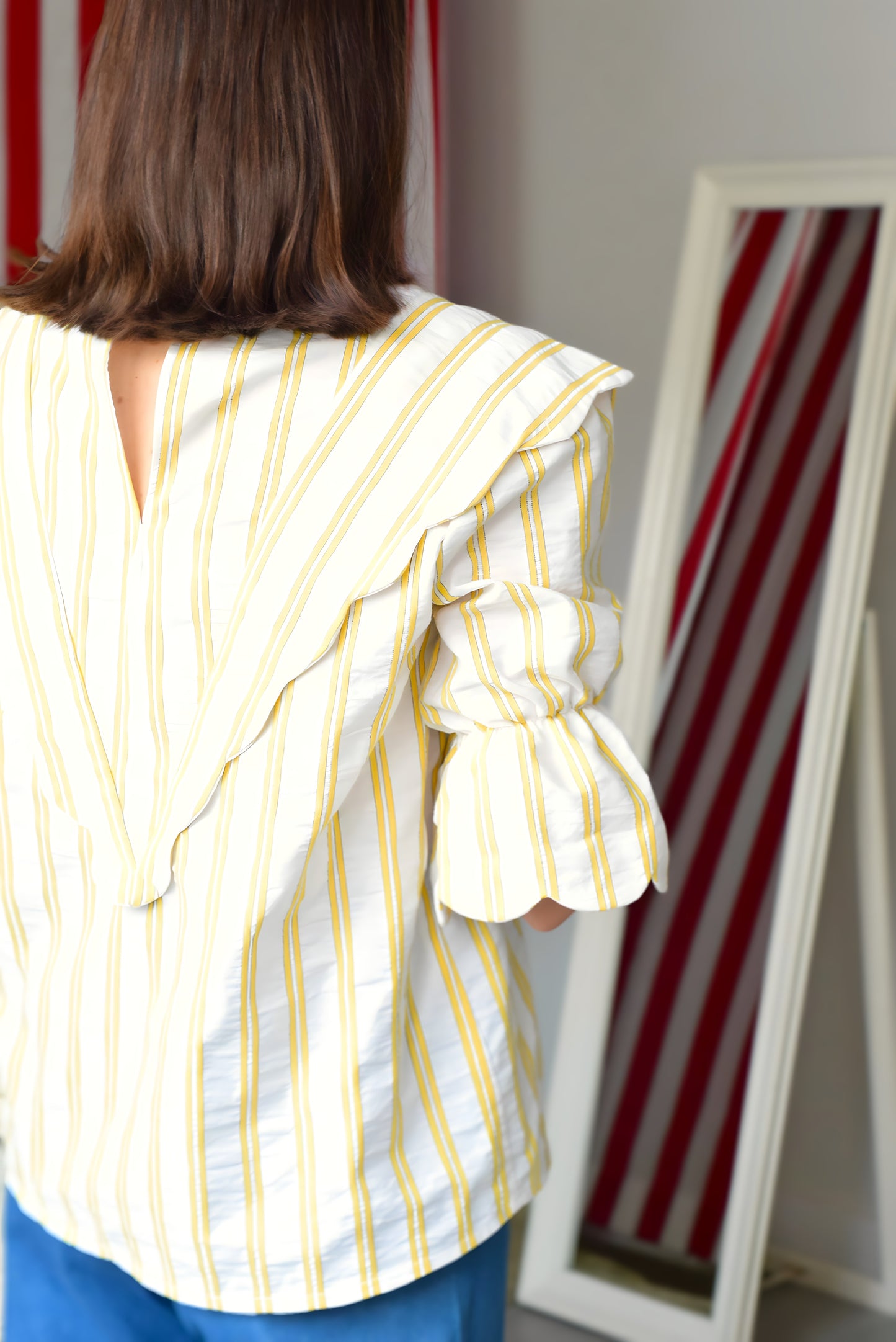 BLUSA LOLA - RAYAS AMARILLAS -