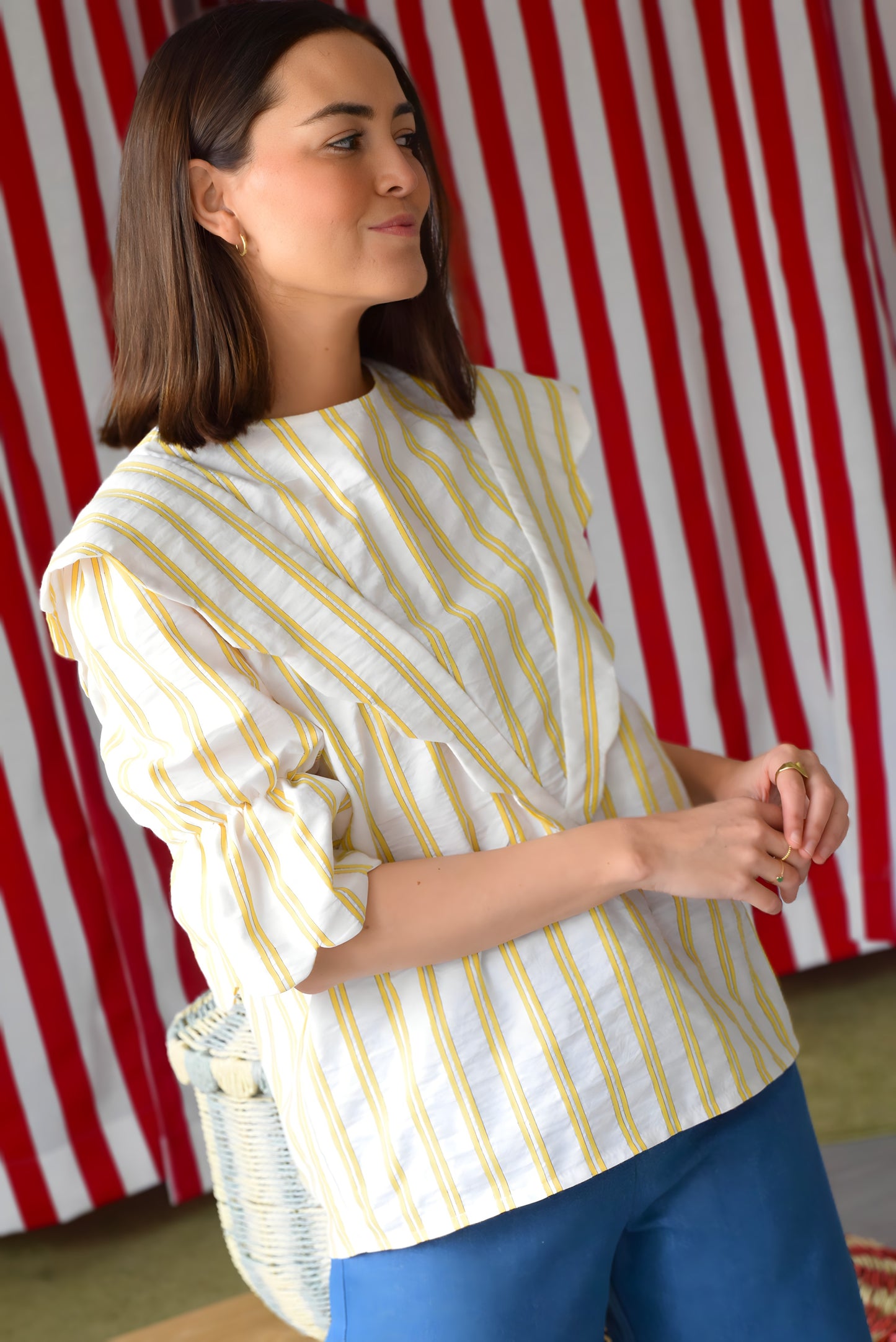 BLUSA LOLA - RAYAS AMARILLAS -