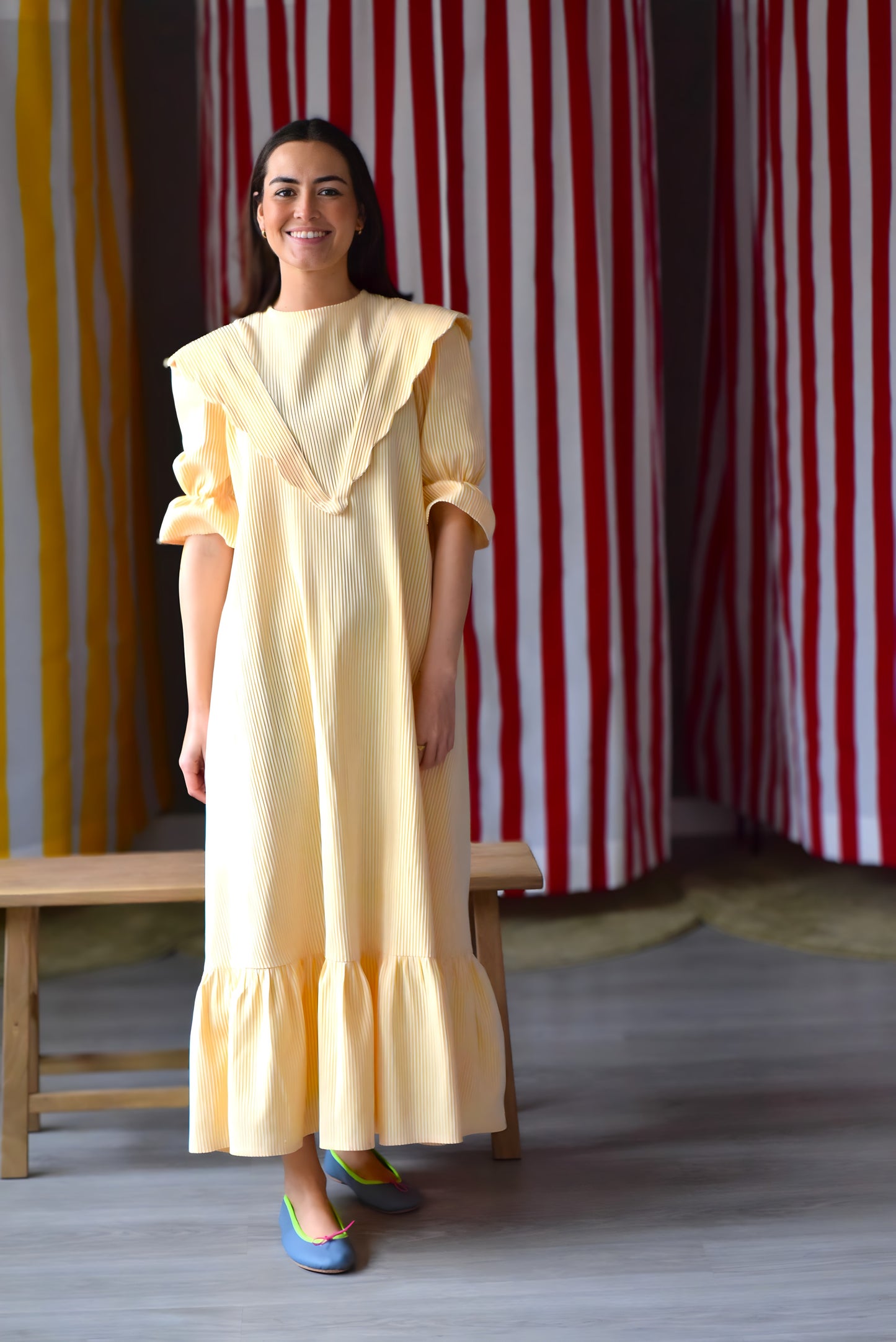 VESTIDO LOLA - RAYAS AMARILLAS - PREORDER 9 MAYO