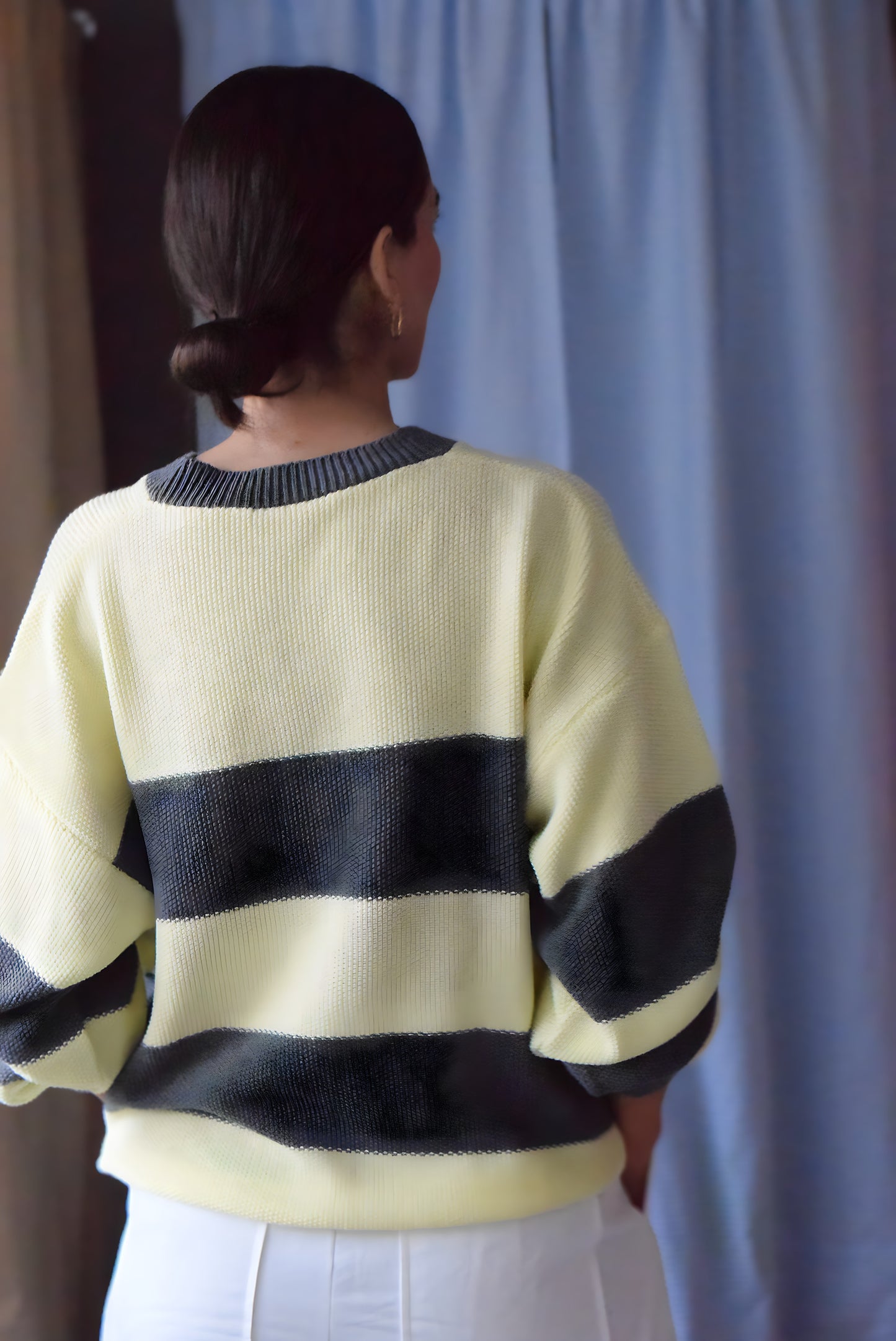 MARIA JERSEY - YELLOW AND GREY -