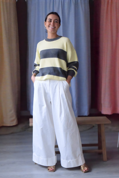MARIA JERSEY - YELLOW AND GREY -