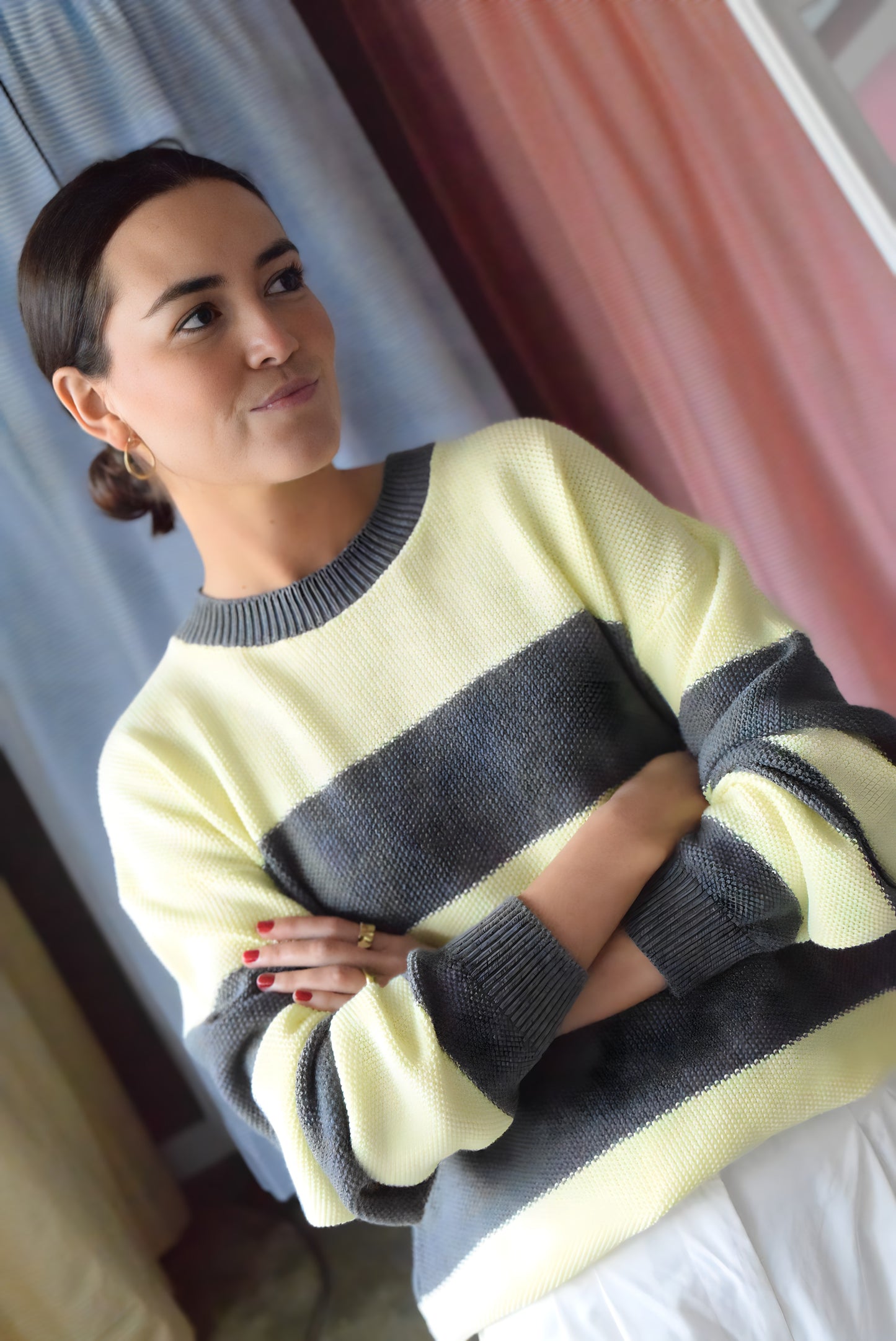 MARIA JERSEY - YELLOW AND GREY -
