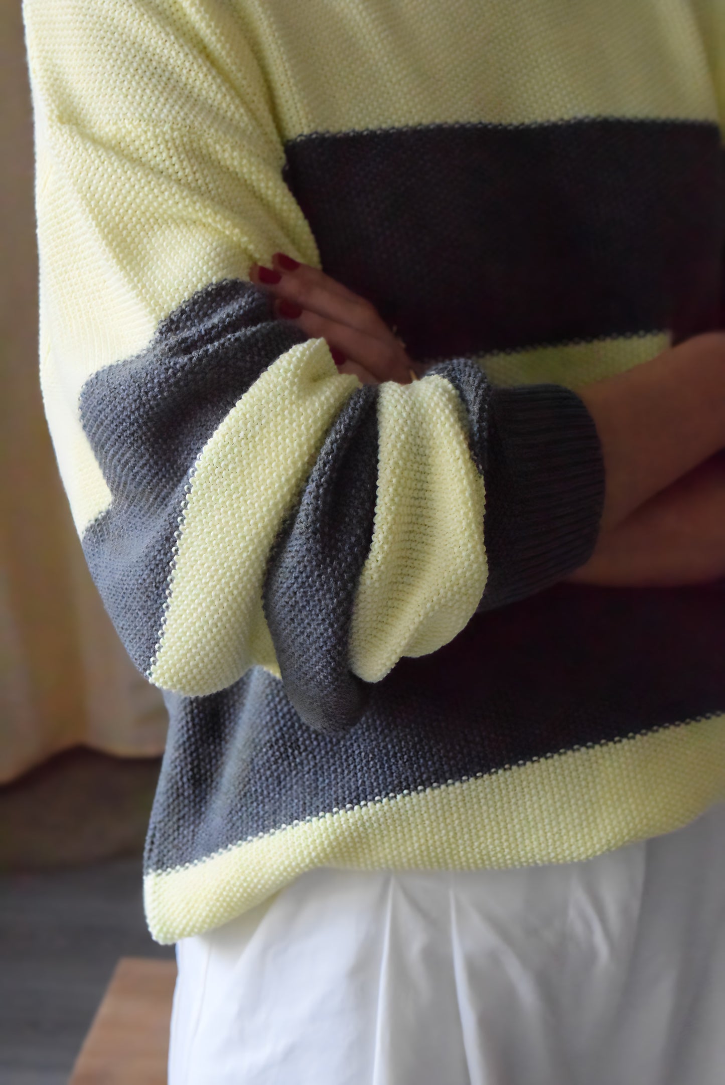 MARIA JERSEY - YELLOW AND GREY -