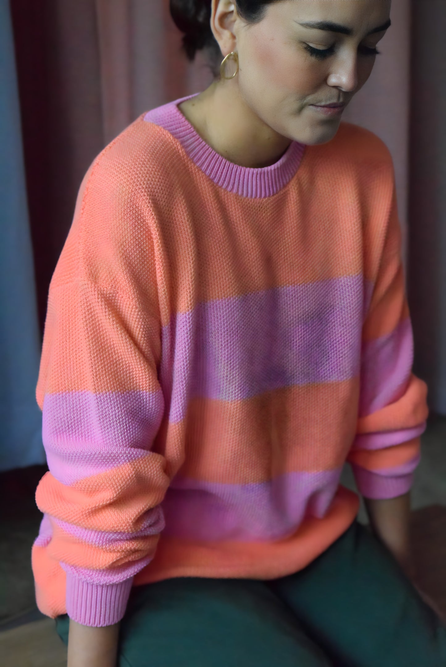 LUISA JERSEY - ORANGE AND MAUVE -