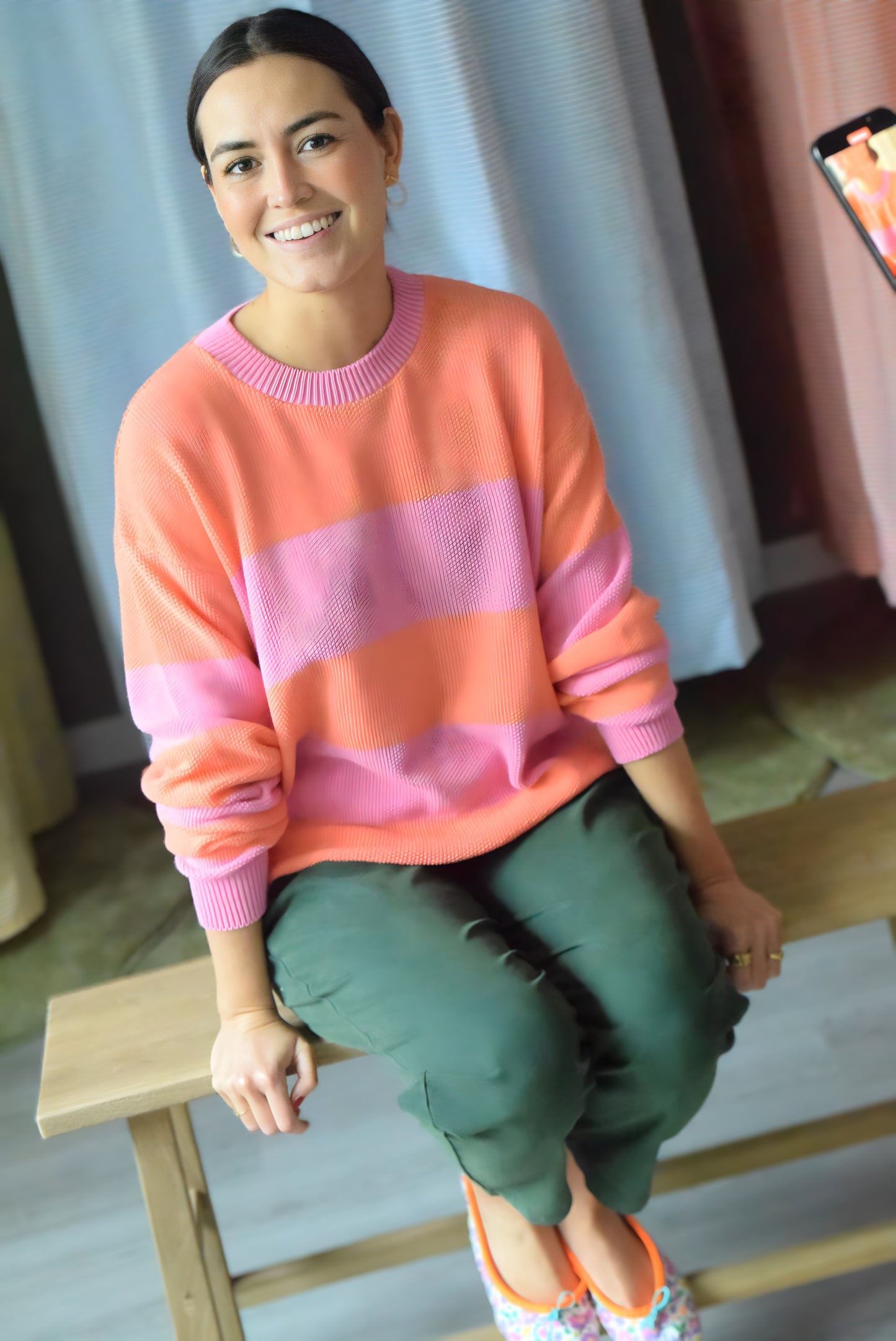 LUISA JERSEY - ORANGE AND MAUVE -