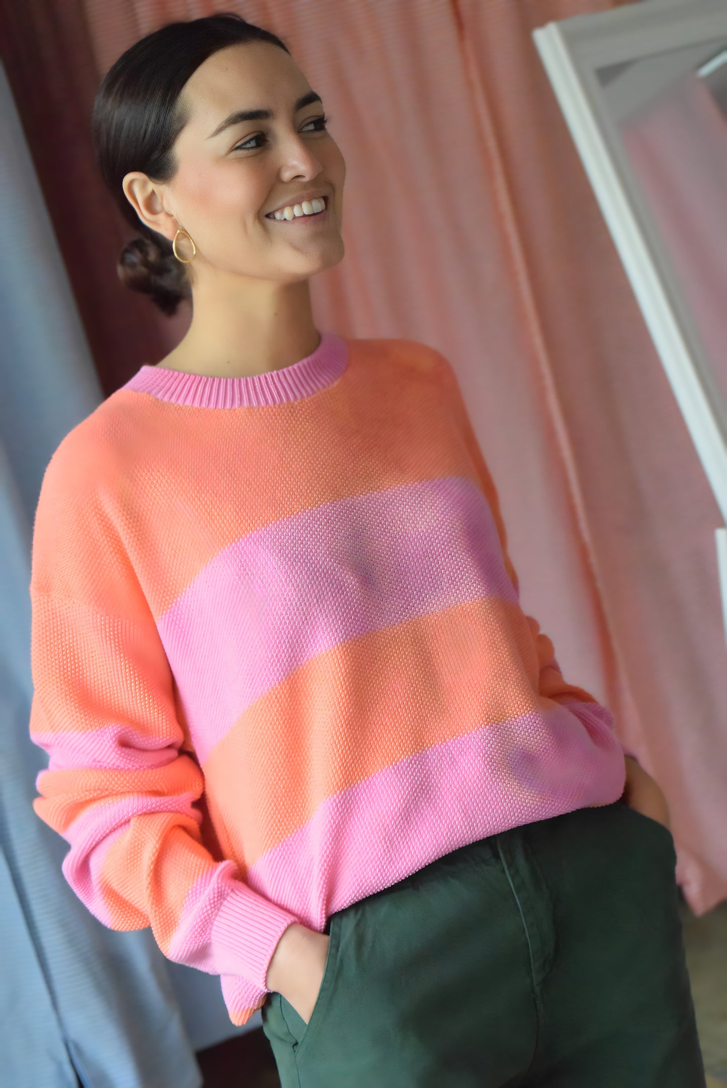 LUISA JERSEY - ORANGE AND MAUVE -