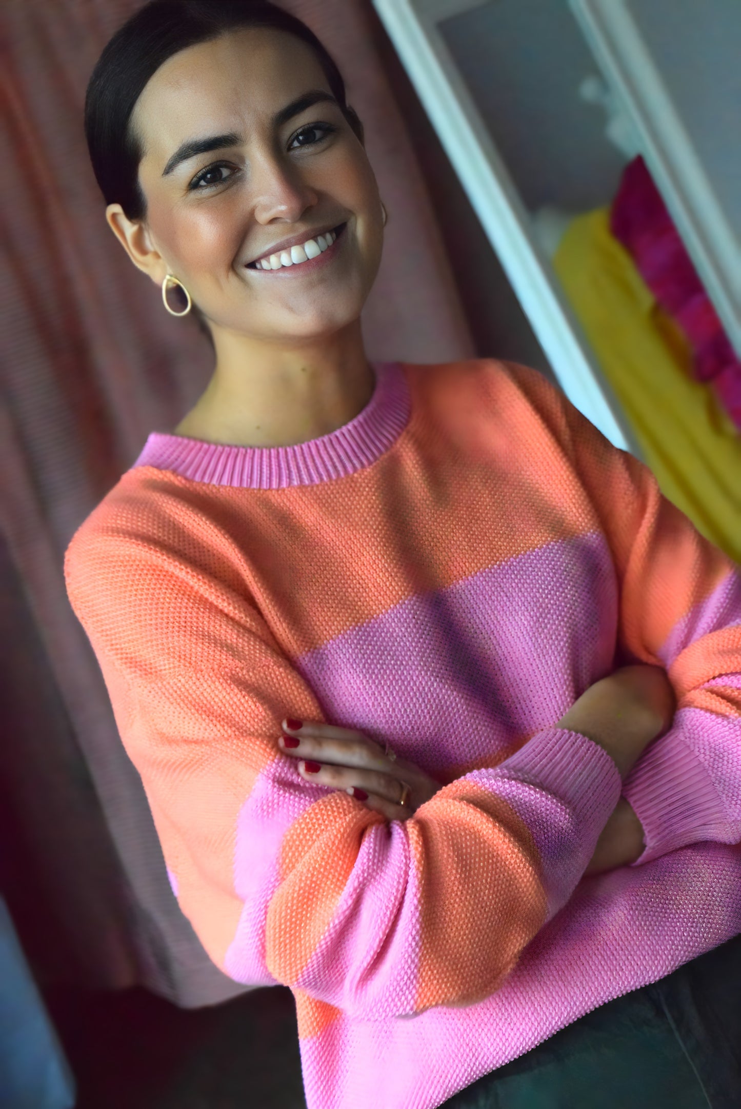 LUISA JERSEY - ORANGE AND MAUVE -