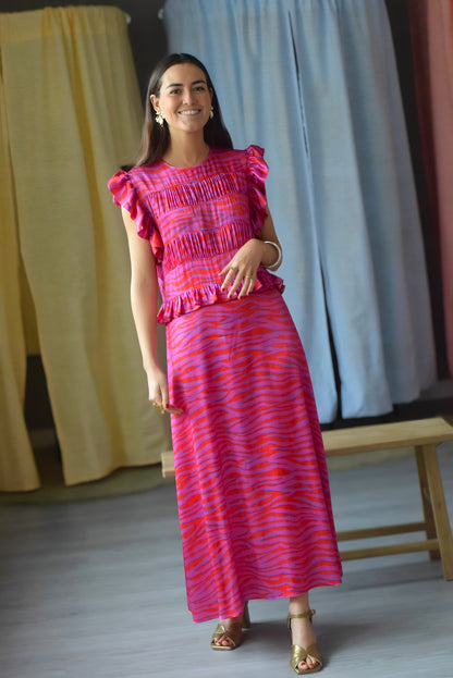 MARCELA DRESS - PINK AND RED