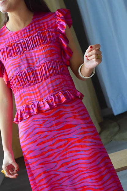 MARCELA DRESS - PINK AND RED