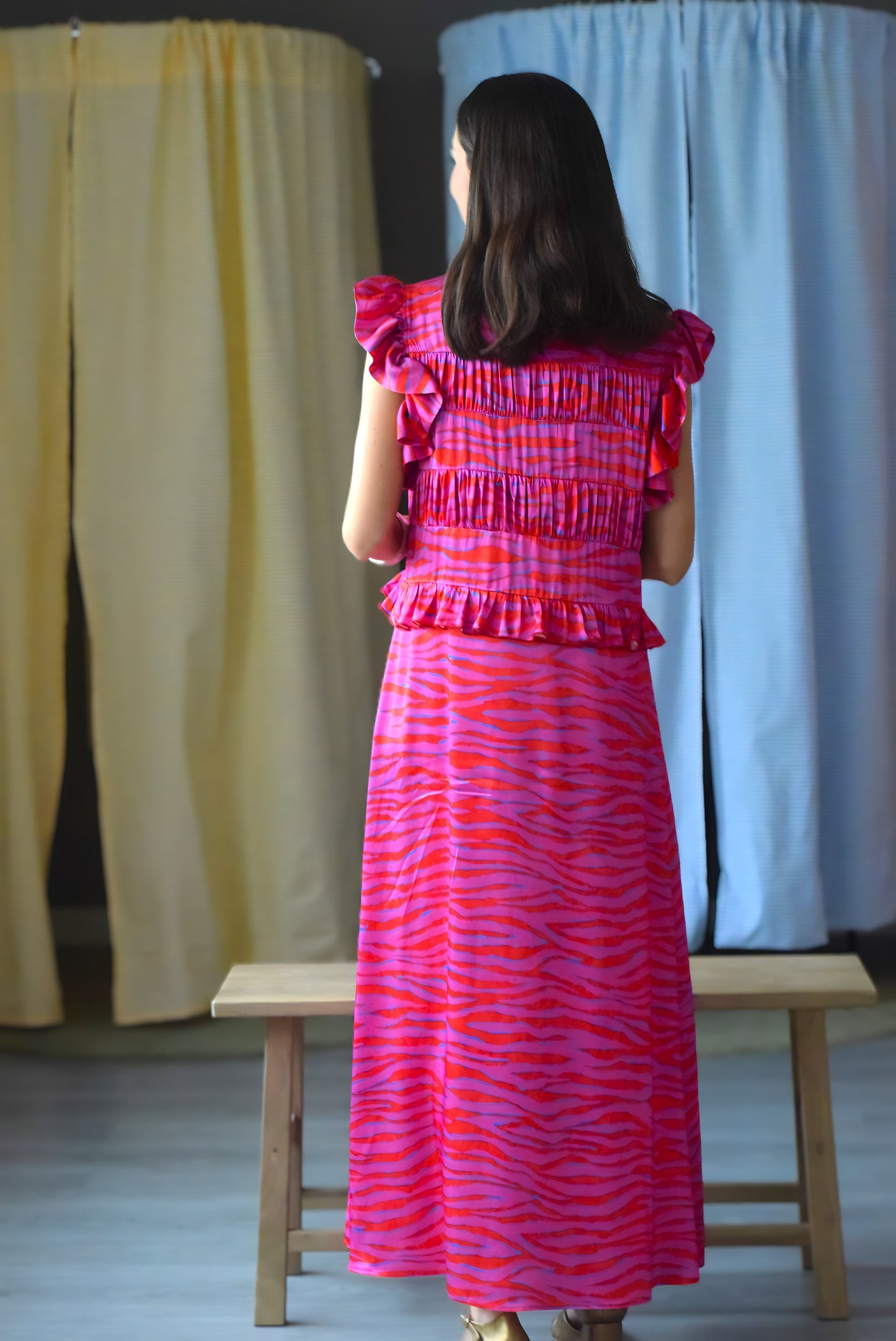 MARCELA DRESS - PINK AND RED