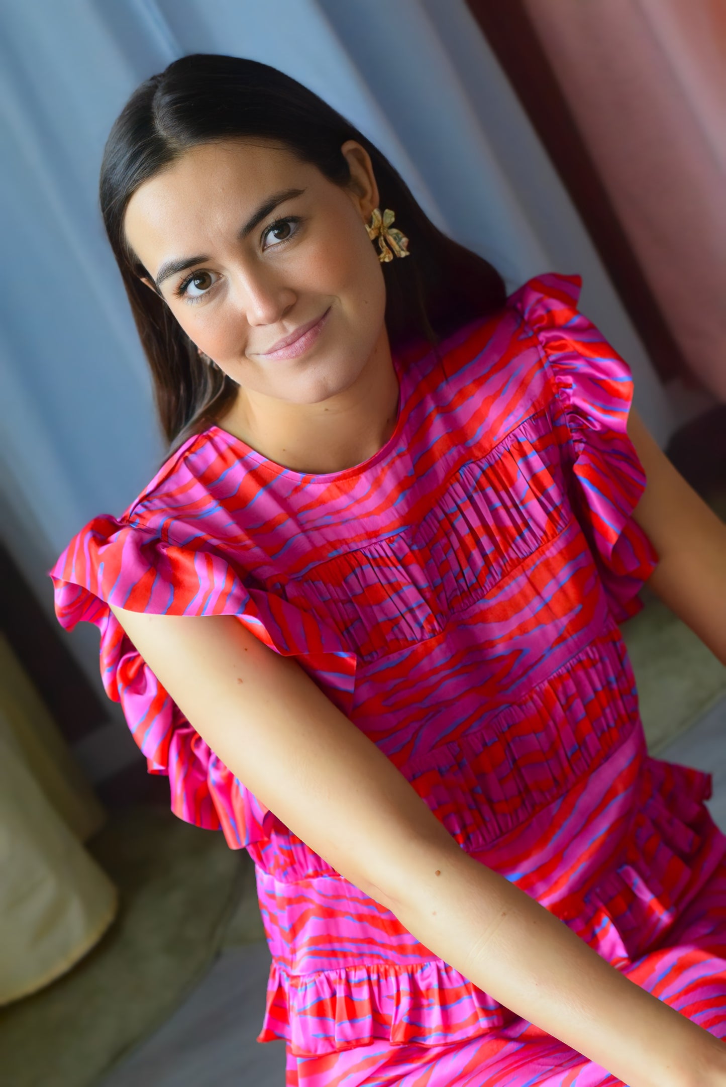 MARCELA DRESS - PINK AND RED