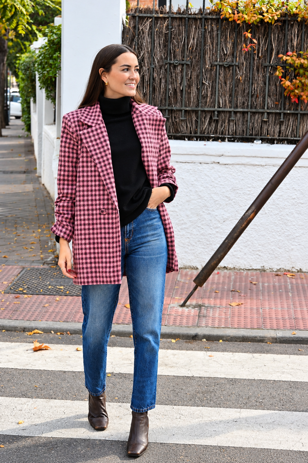 CHAQUETA NONA - VICHY ROSA