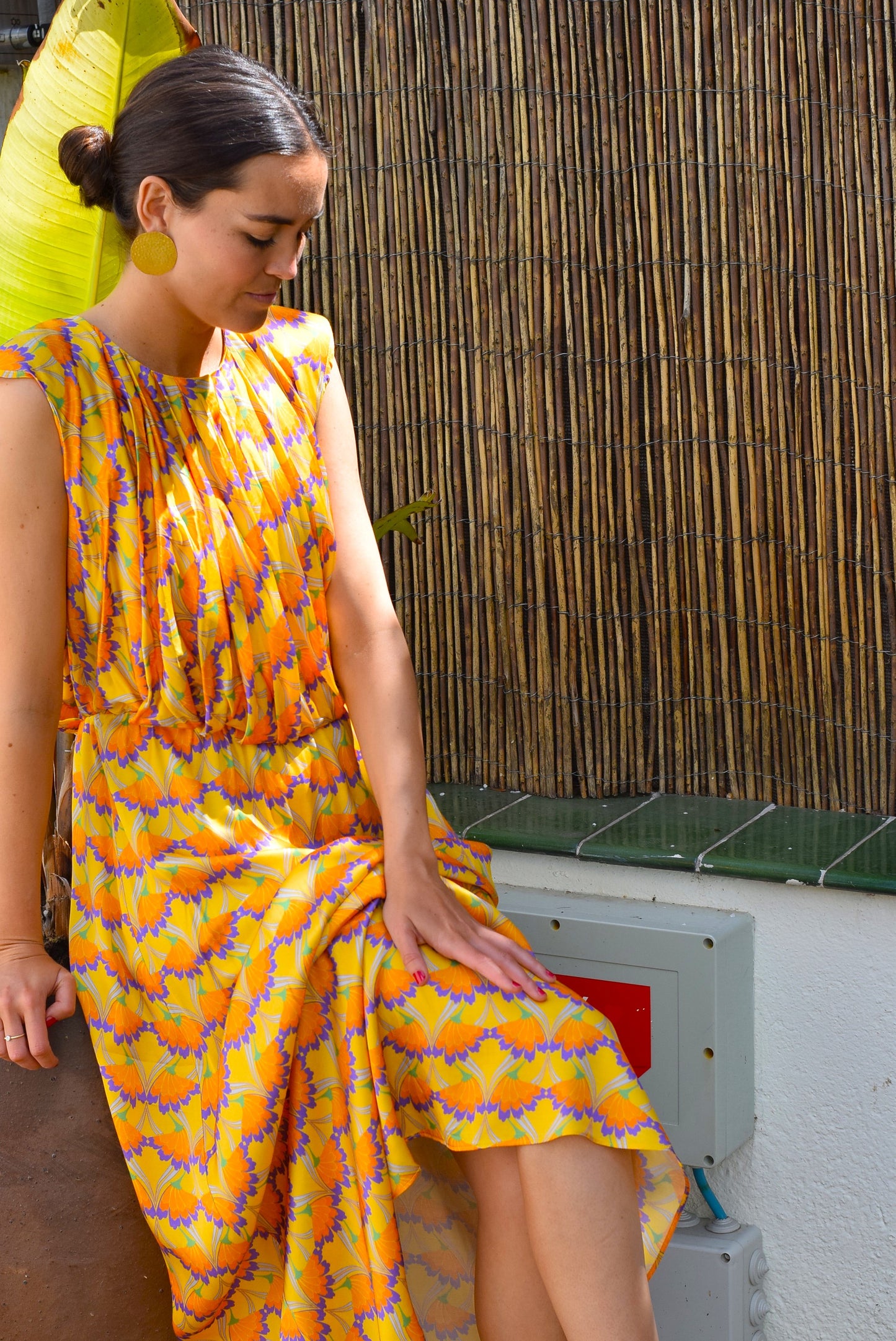 VESTIDO FELISA - FLORES AMARILLAS -