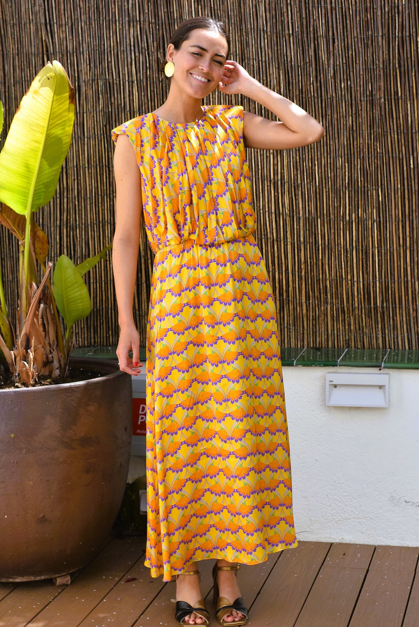 VESTIDO FELISA - FLORES AMARILLAS -