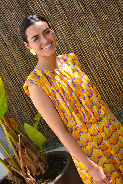 VESTIDO FELISA - FLORES AMARILLAS -