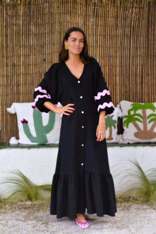 VESTIDO EUGENIA VERANO - NEGRO - PREORDER 21 MAYO