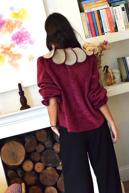 BLUSA PIA - MICROPANA GRANATE - PREORDER 12 NOVIEMBRE