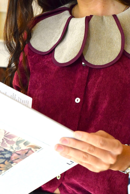 BLUSA PIA - MICROPANA GRANATE - PREORDER 12 NOVIEMBRE