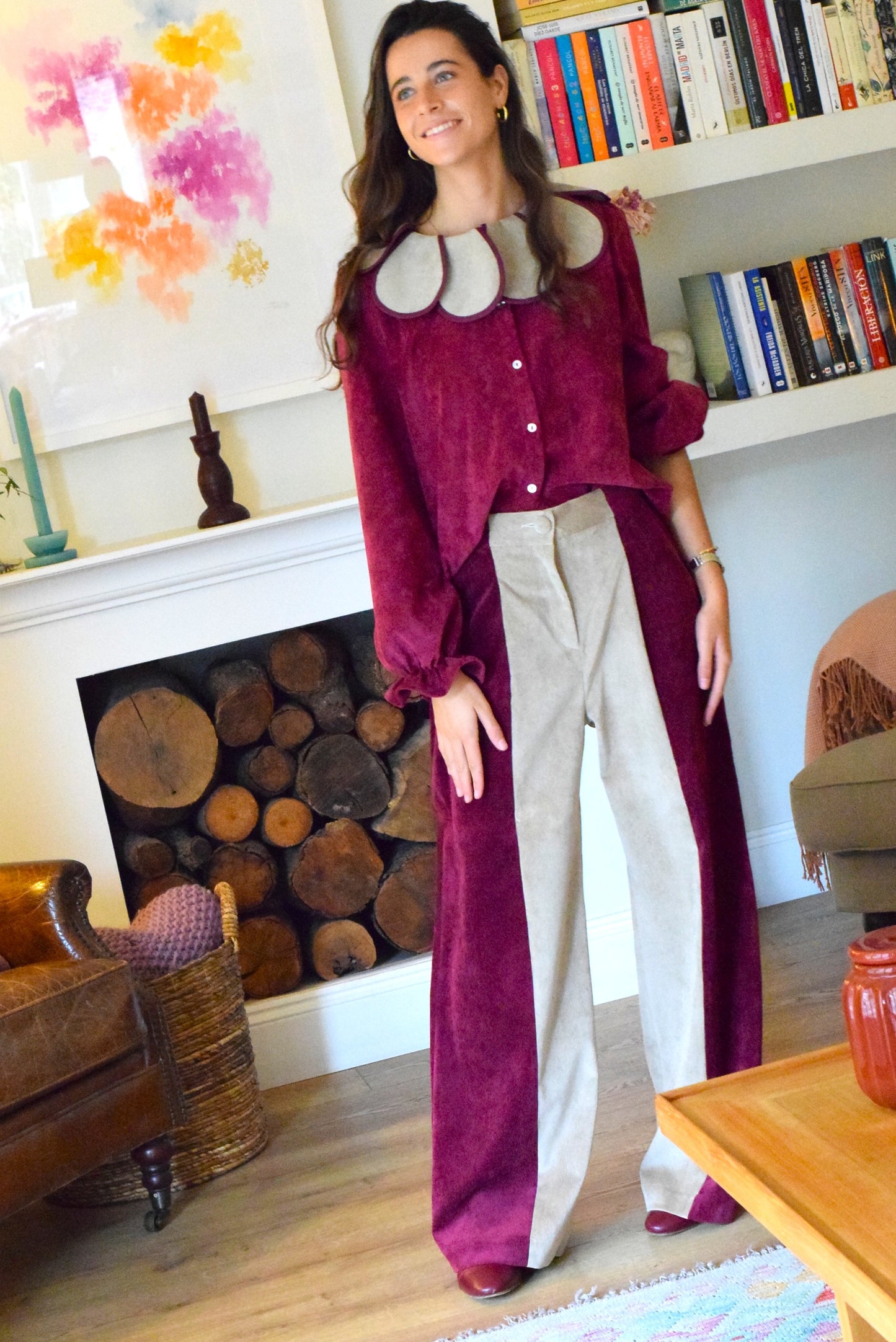 BLUSA PIA - MICROPANA GRANATE - PREORDER 12 NOVIEMBRE