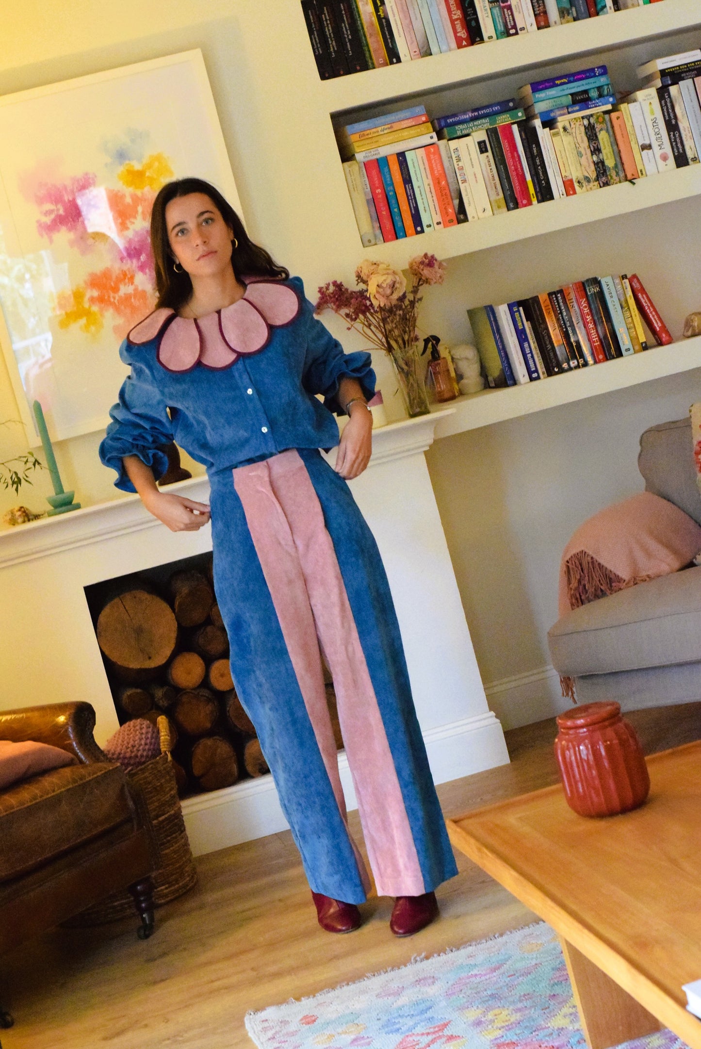 BLUSA PIA - MICROPANA AZUL - PREORDER 12 NOVIEMBRE