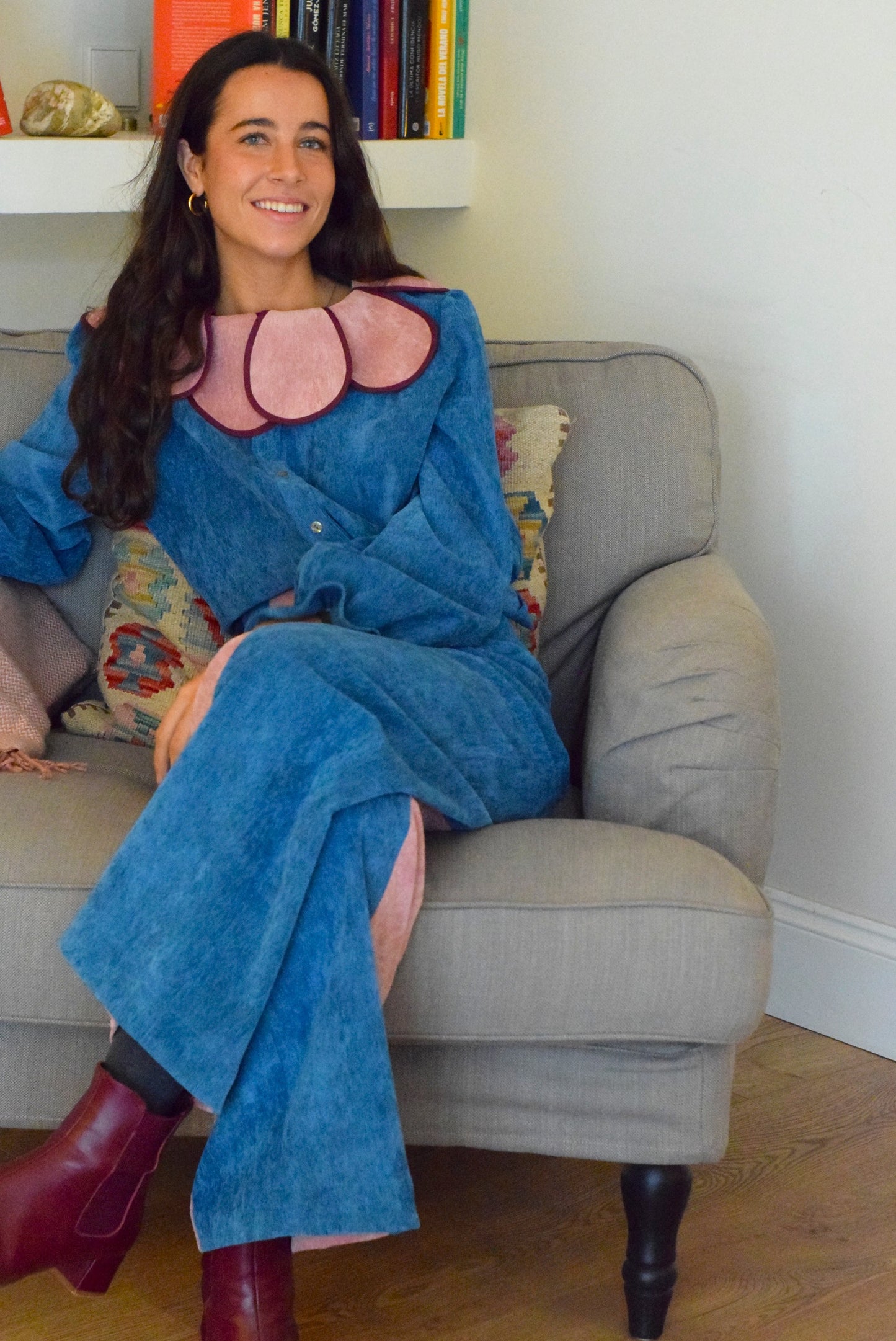 BLUSA PIA - MICROPANA AZUL - PREORDER 12 NOVIEMBRE