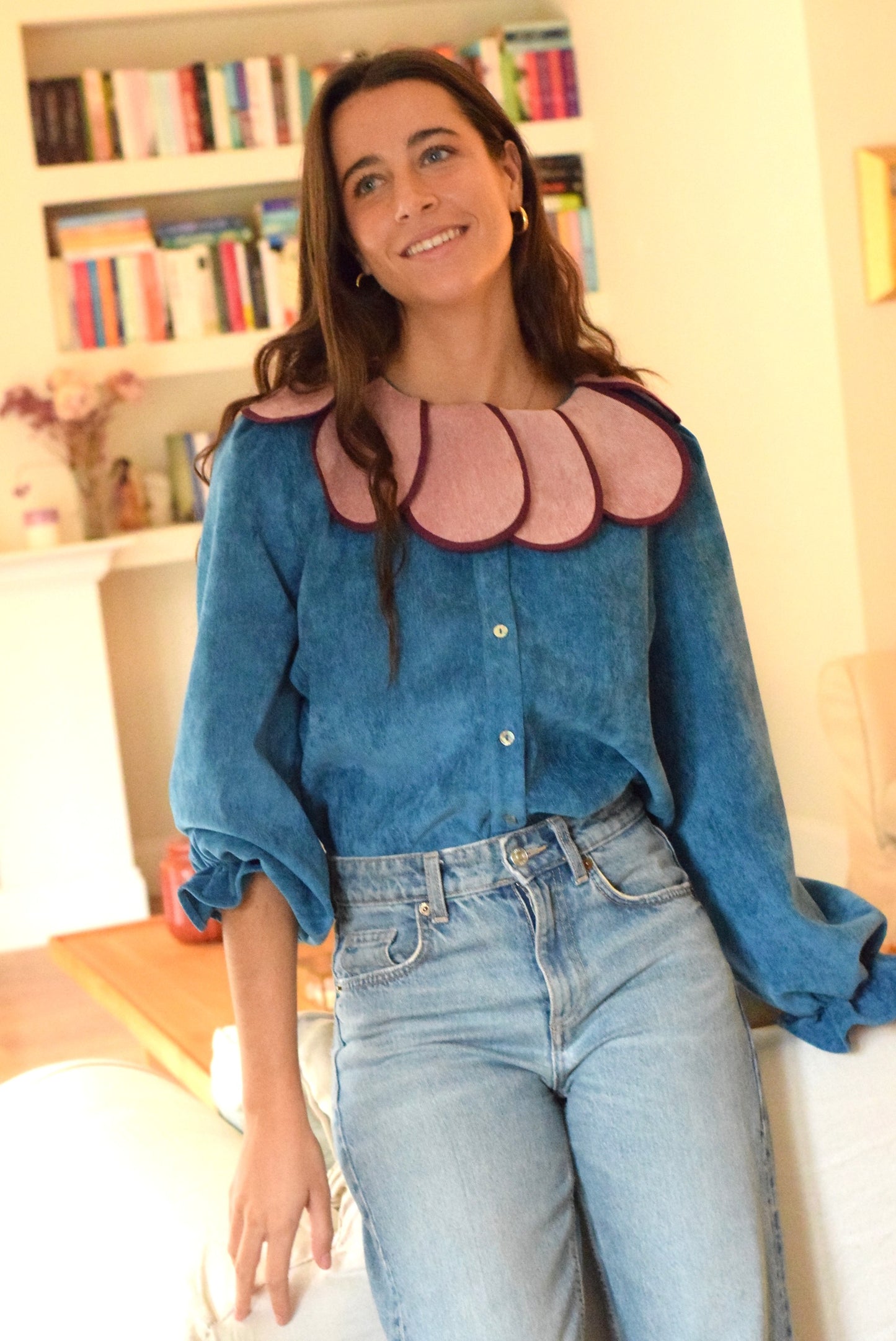 BLUSA PIA - MICROPANA AZUL - PREORDER 12 NOVIEMBRE